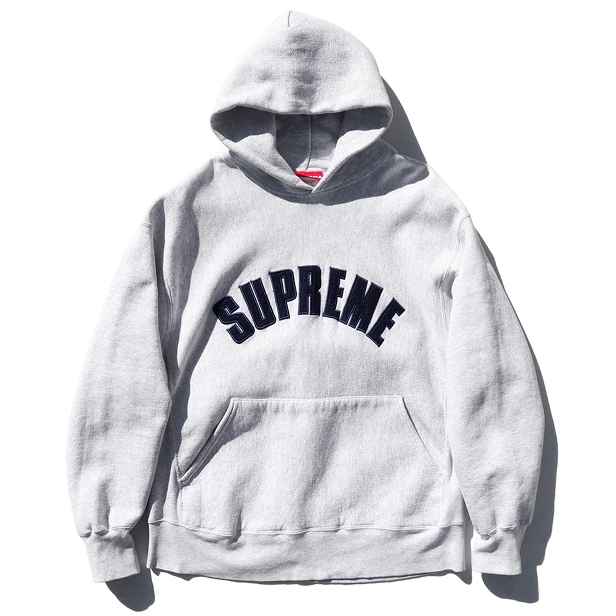 着丈65㎝90’s supreme logo hoodie made in USA