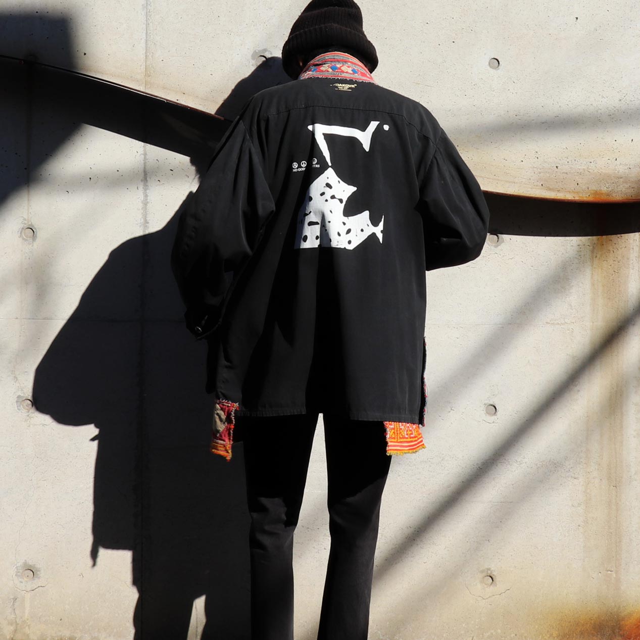 POST JUNK / 00's UNDERCOVER “SCAB / ONE OFF” Black-Dye Customized Jacket  [About XL]