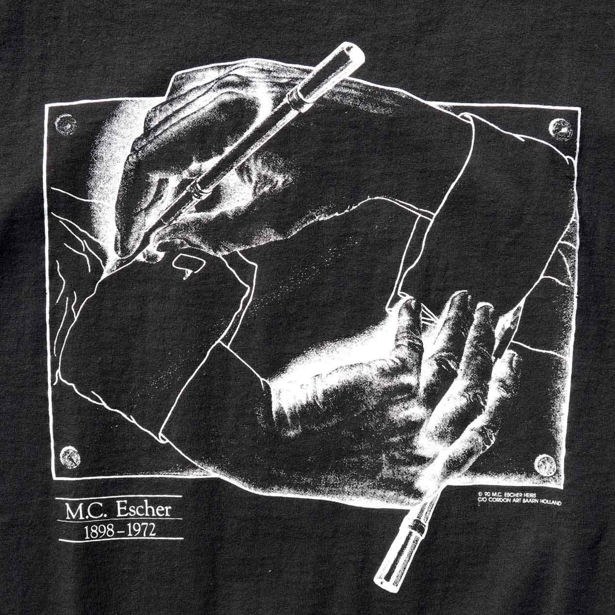 POST JUNK / 90's M.C. ESCHER ”描く手” アートTシャツ [デッド