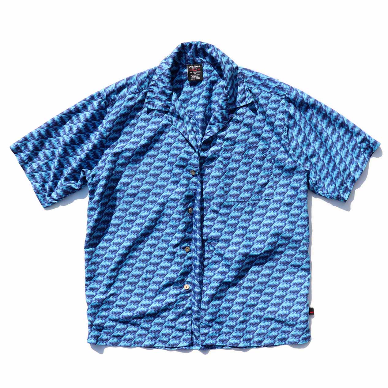 POST JUNK / 90's FUBU ロゴ総柄 オープンカラーシャツ [M]