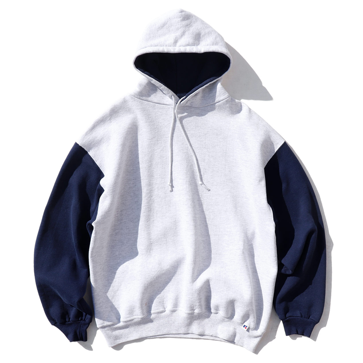 90s russell athletic two-tone hoodie