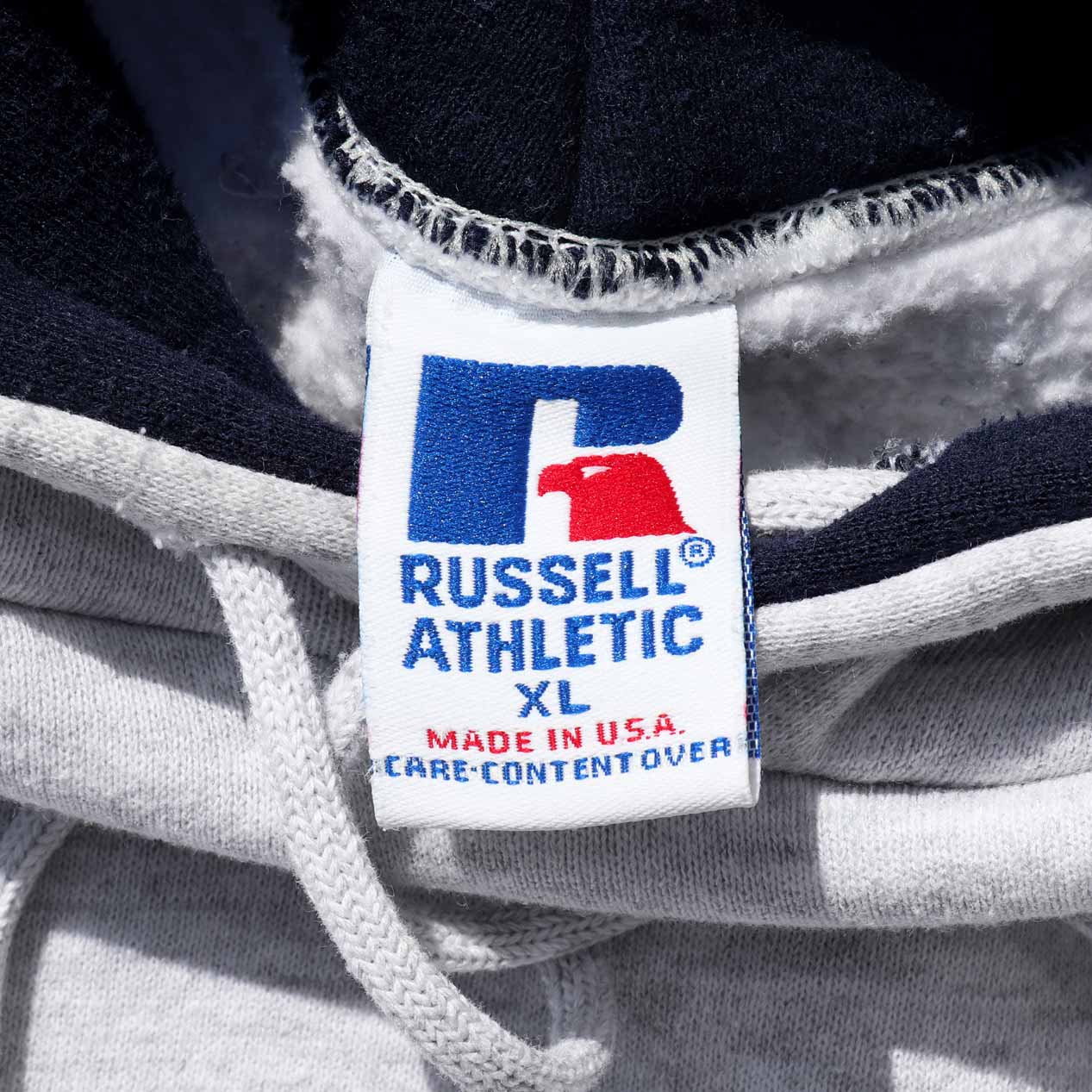 90s russell athletic two-tone hoodie