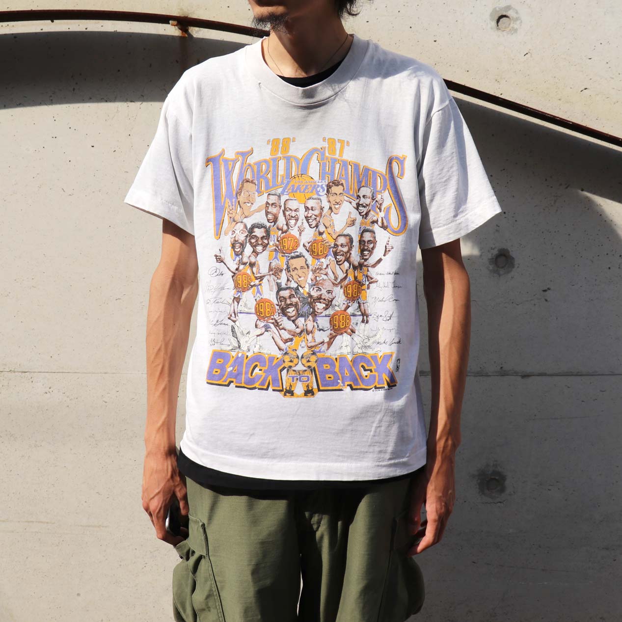 POST JUNK / 's LOS ANGELES LAKERS WORLD CHAMPS プリントTシャツ [L