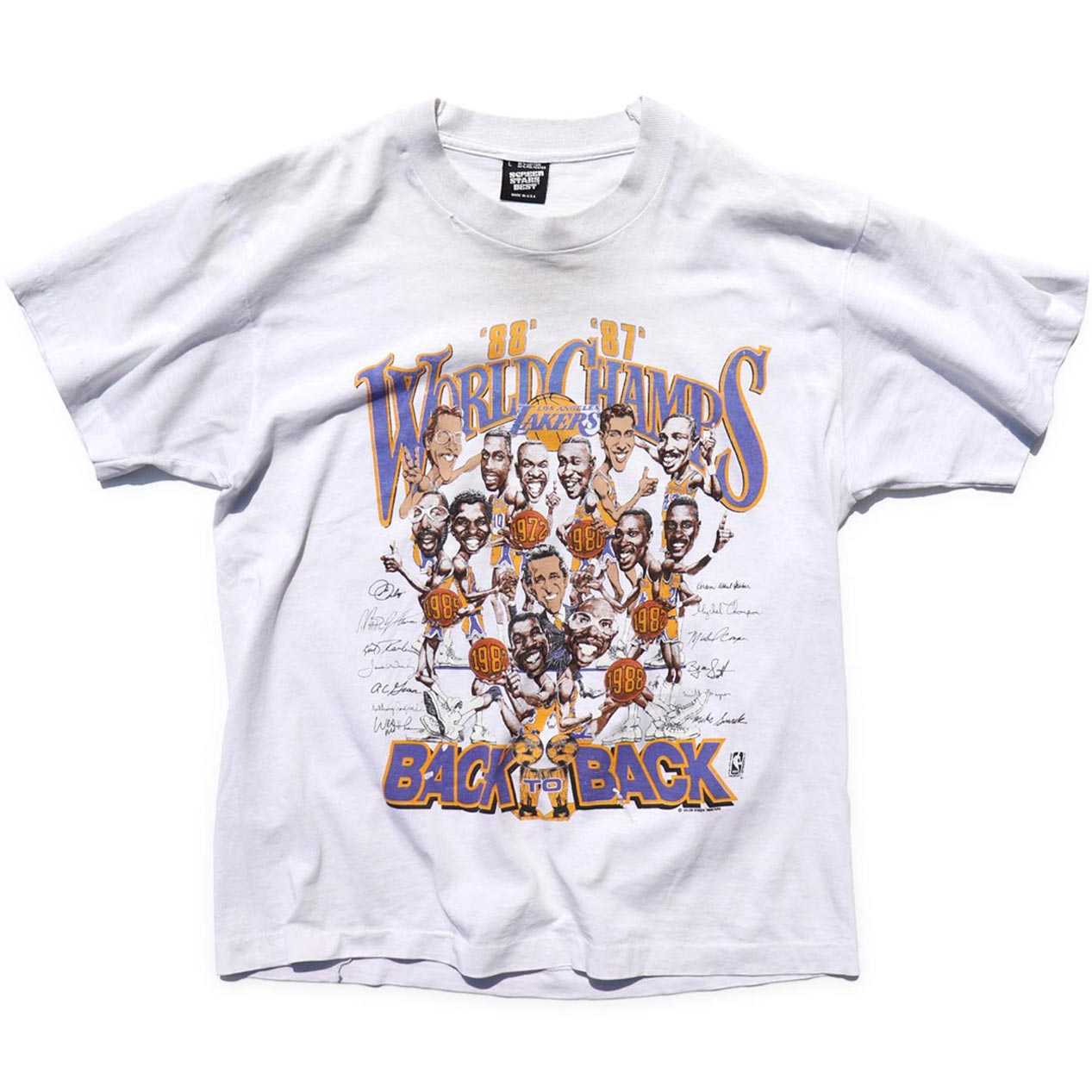 肩幅63cm80sLONG GONE LAKERS 1980 NBA CHAMPS tシャツ