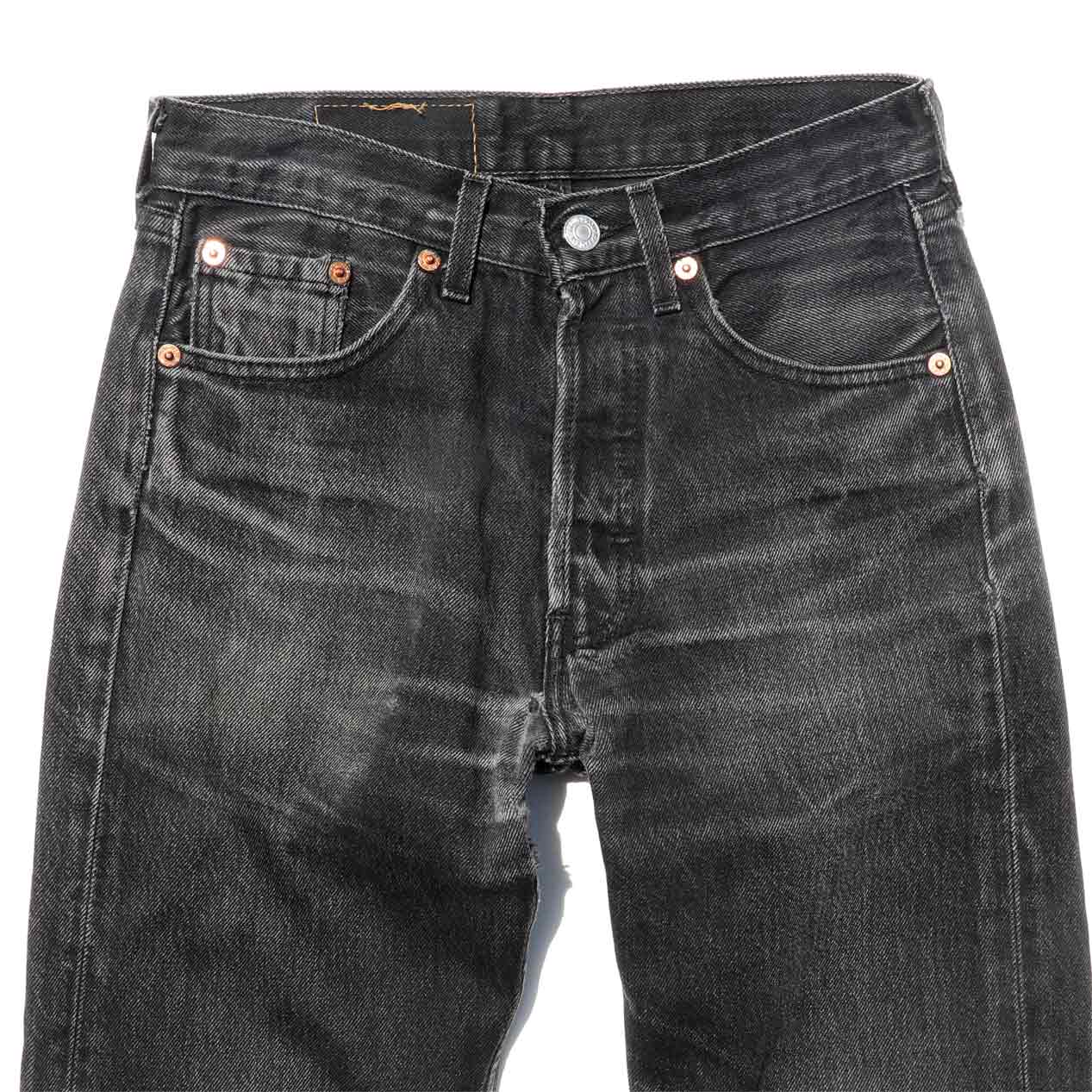POST JUNK / 90âs LEVIâS 501 Faded Black Denim Pants Made In France [W27]