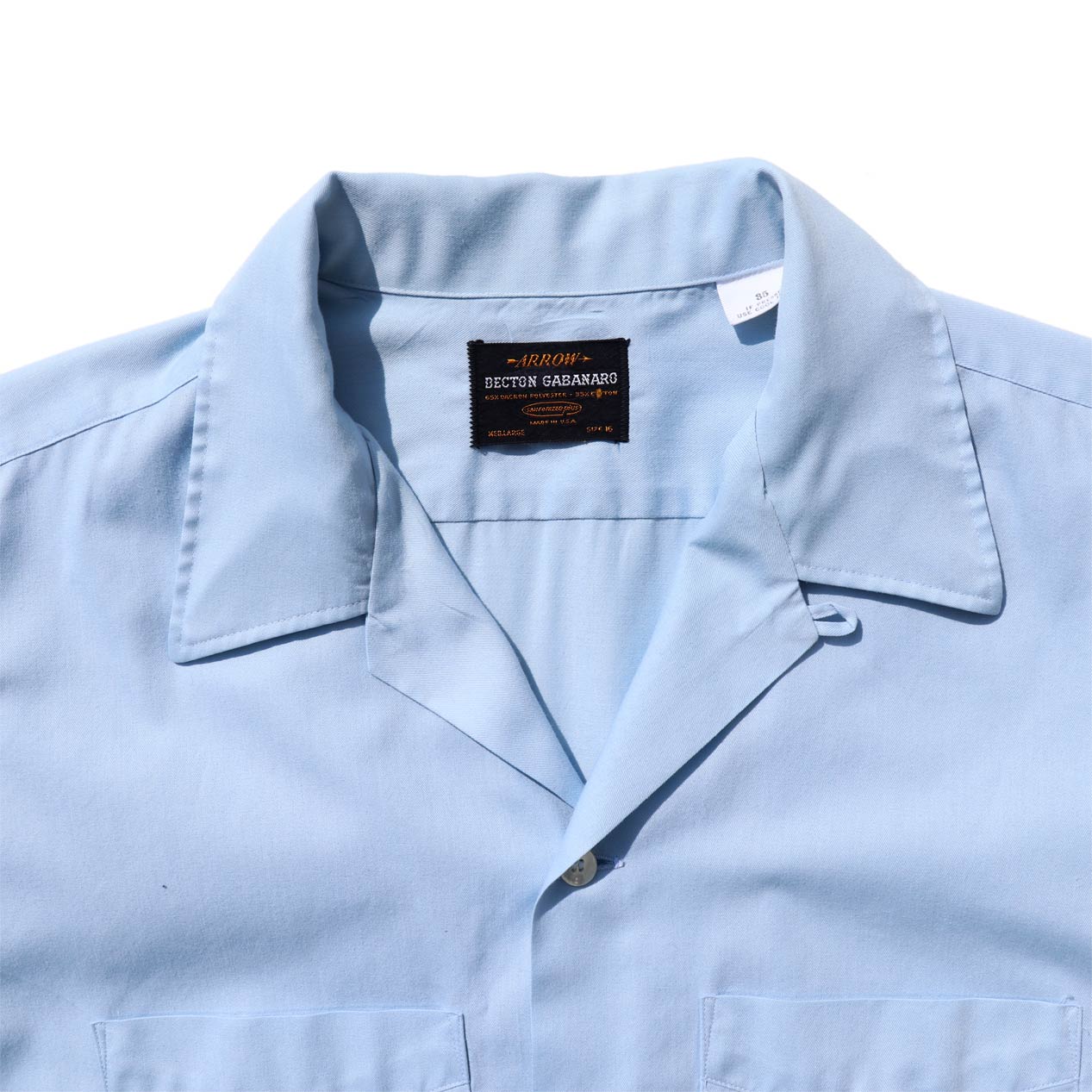 POST JUNK / 60's～ ARROW DECTON GABANARO Open Collar Shirt Made In 