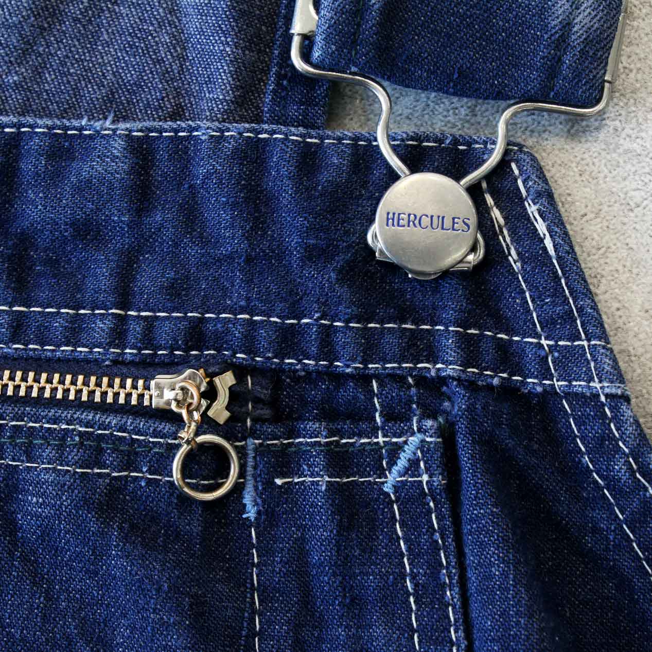 POST JUNK / 50's HERCULES Zip Pocket Vat Dyed Denim Overalls Made