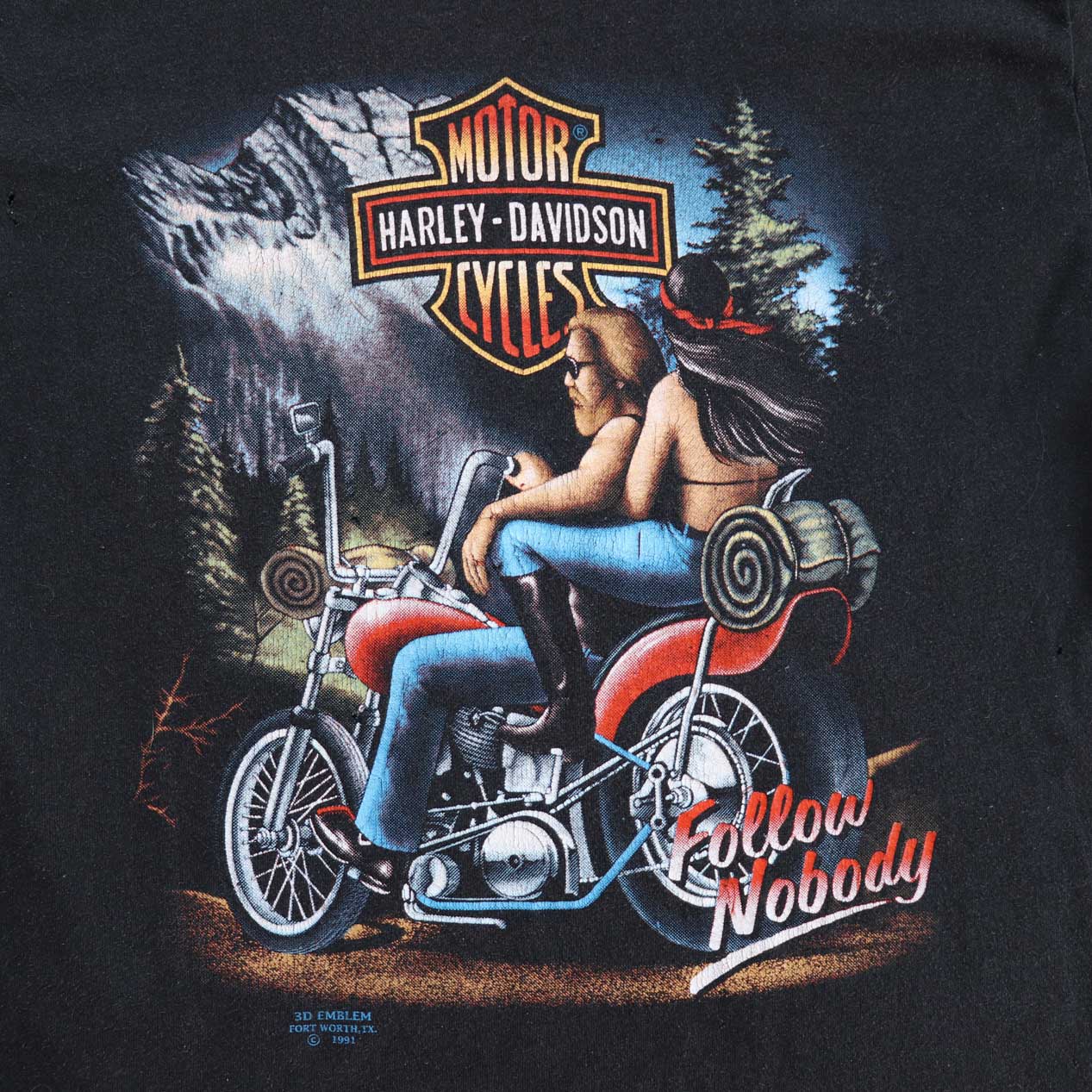 90年代 ハーレーダビッドソン Harley-Davidson 3D EMBLEM モーターサイクル バイクTシャツ USA製 メンズL ヴィンテージ /evb000730evb000730取扱店