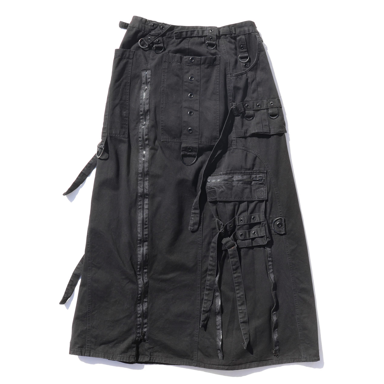 POST JUNK / 90's TRIPP NYC Black Twill Bondage Skirt [M]