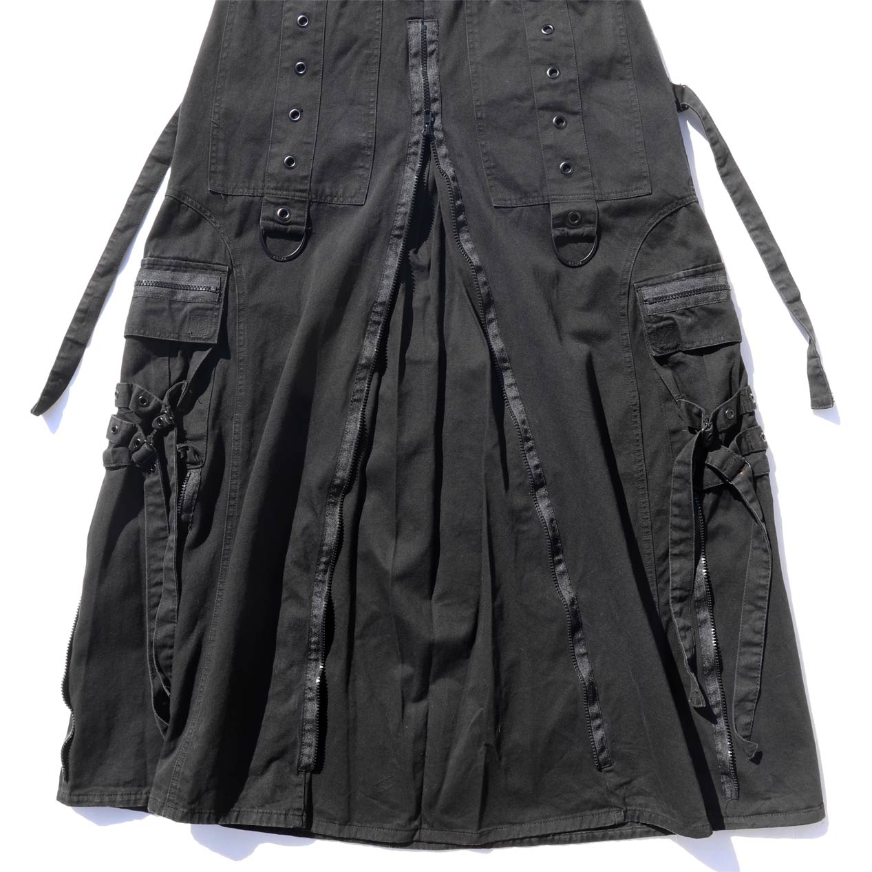POST JUNK / 90's TRIPP NYC Black Twill Bondage Skirt [M]