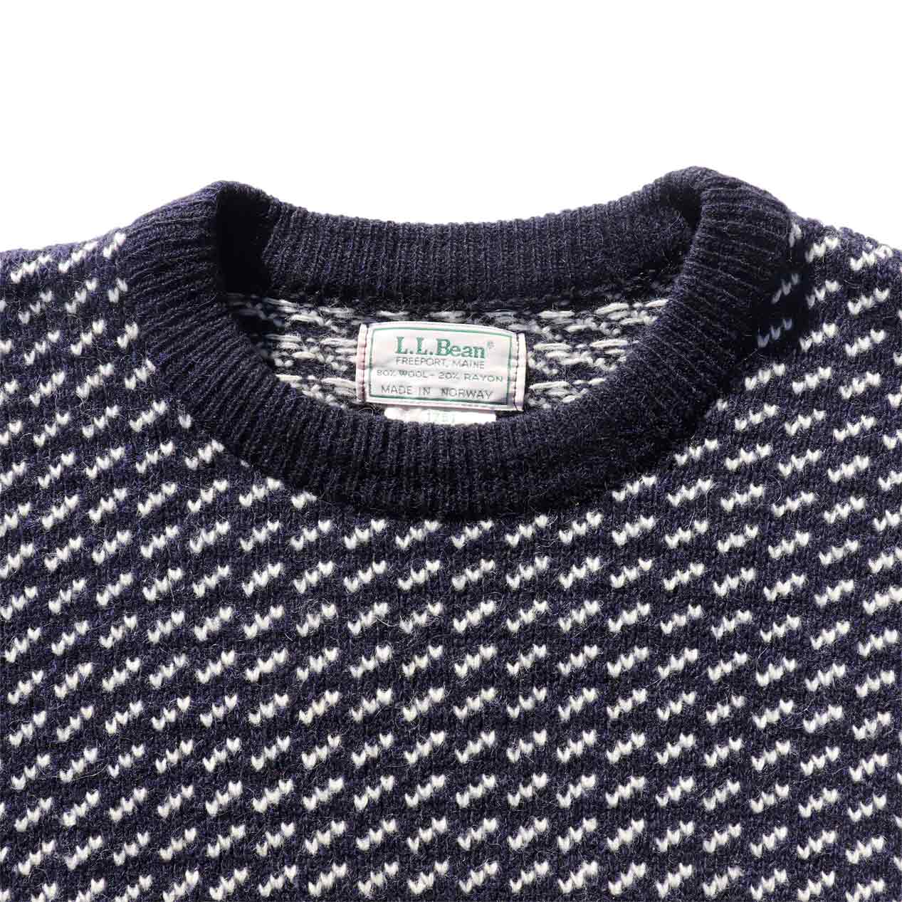 POST JUNK / 80's L.L.BEAN Birds Eye Wool Knit Sweater Made In ...