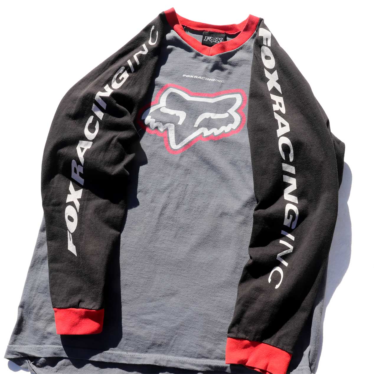 POST JUNK / 90's FOX RACING L/S T-Shirt Made In U.S.A. [XXL]